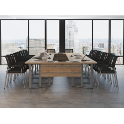 Krzesła Vienna (26 szt ) Stół konferencyjny 690x200cm Twist H26 na 26 osób